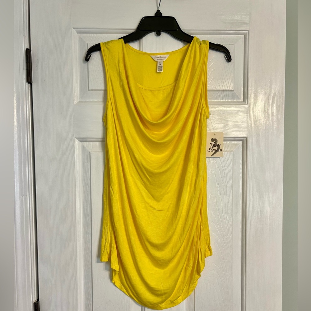 Three Seasons Maternity Yellow Dressy Tank Top